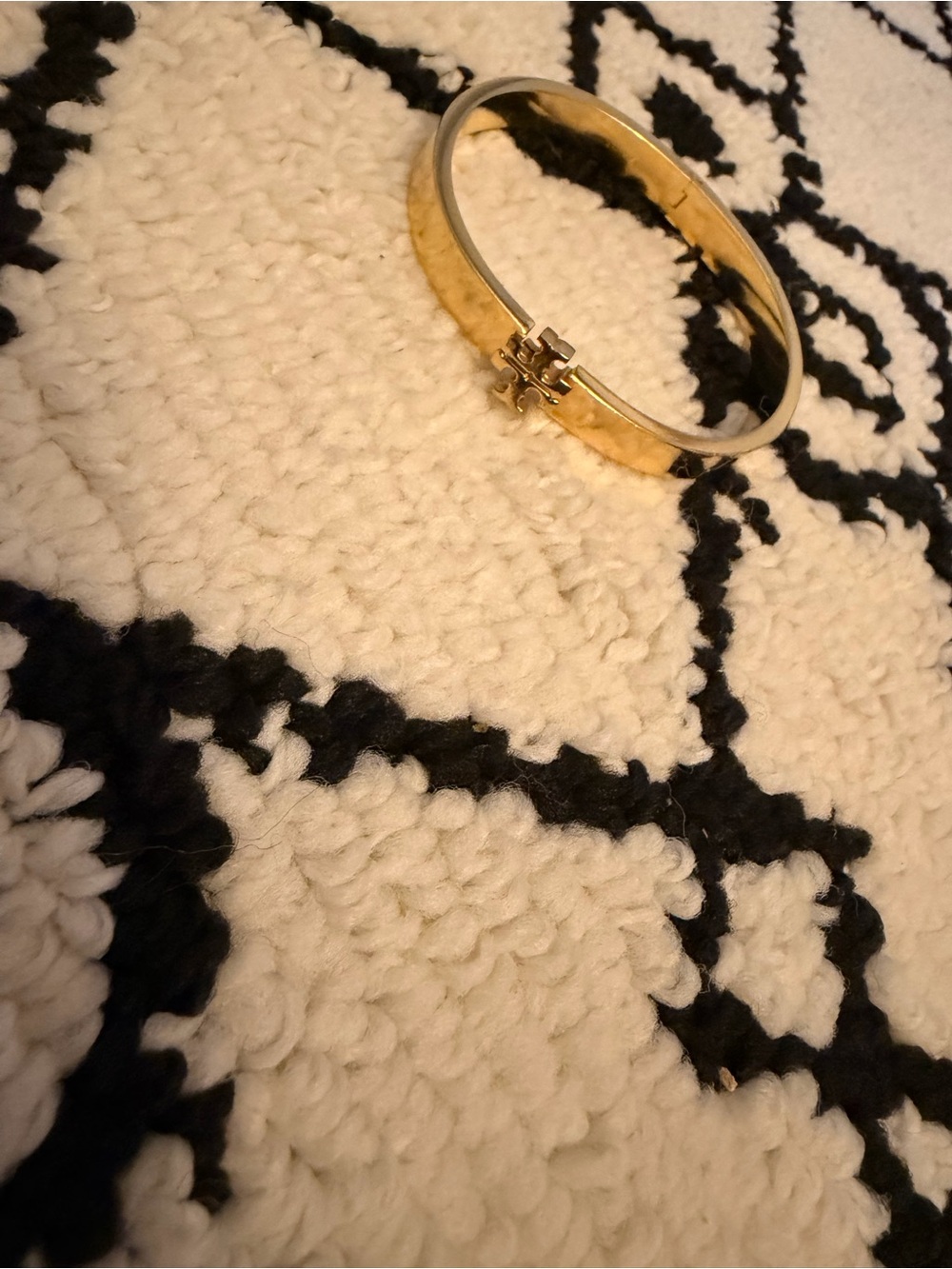 Tory Burch Gold Logo Hinged Bangle Bracelet